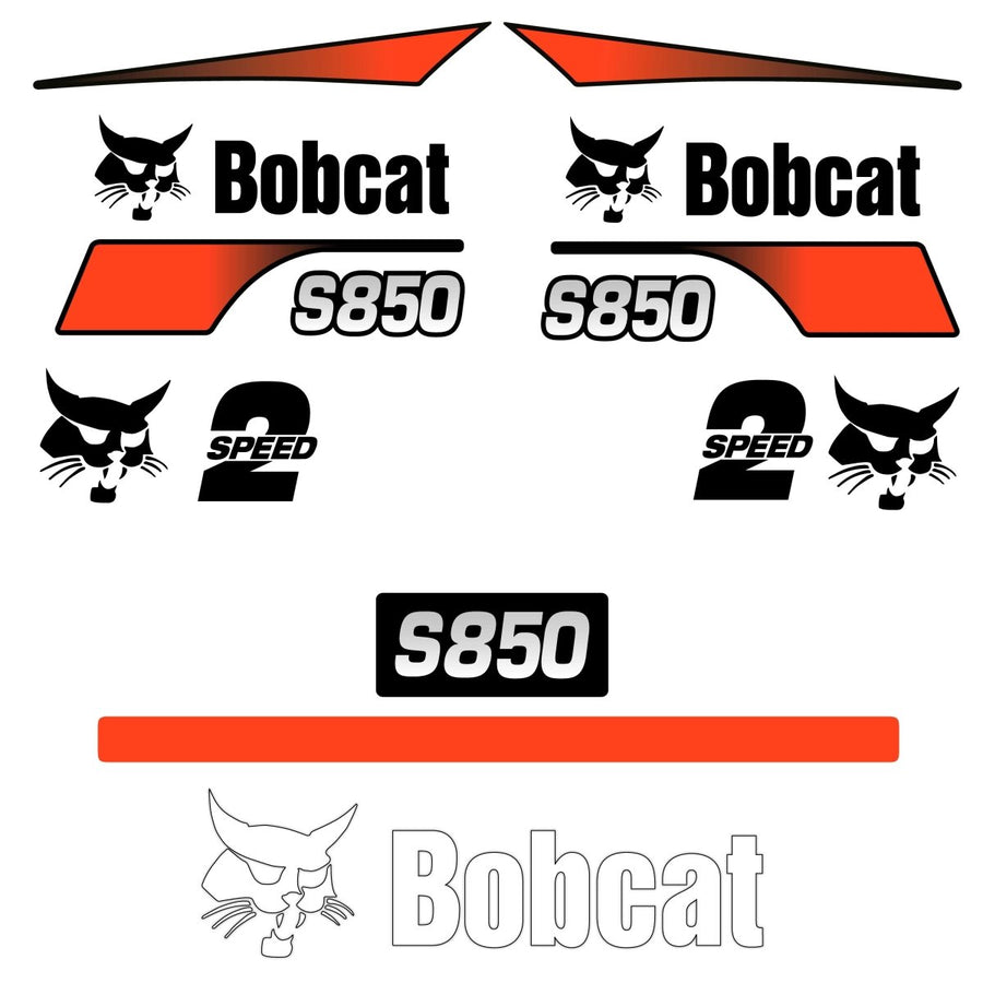Fits S850 (Alt Rear) Bobcat Skid Steer Replacement Decals