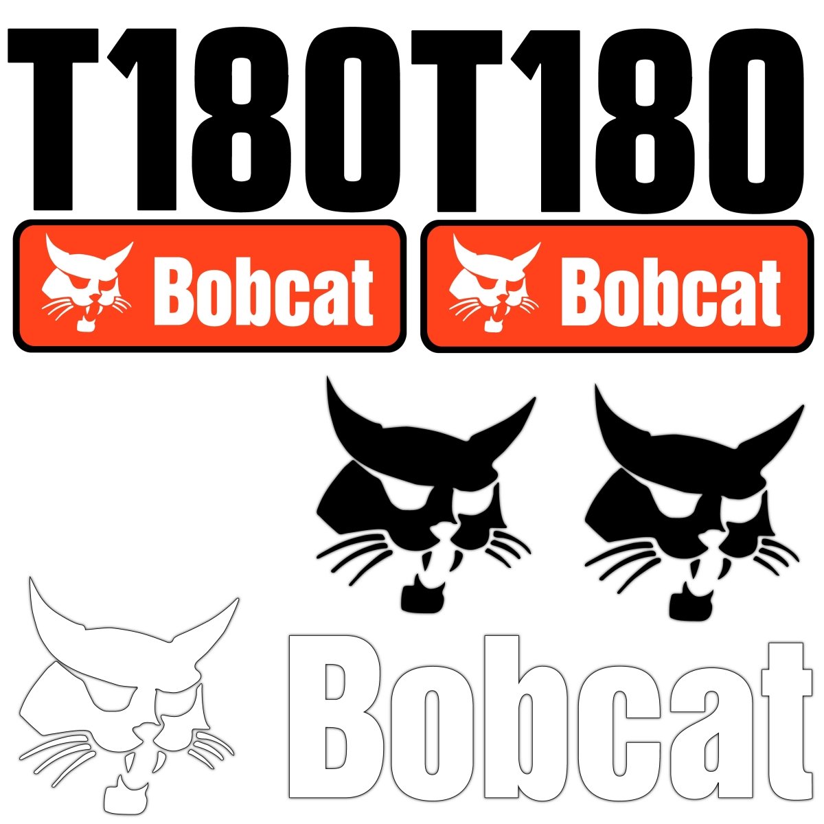 Fits T180 Bobcat Replacement Decal Sticker - Outdoor Durable Laminate