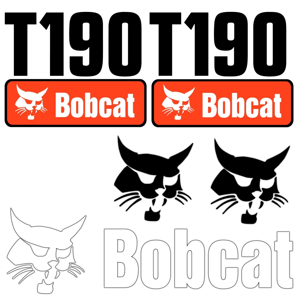 Fits T190 Bobcat Replacement Decal Sticker - Outdoor Durable Laminate