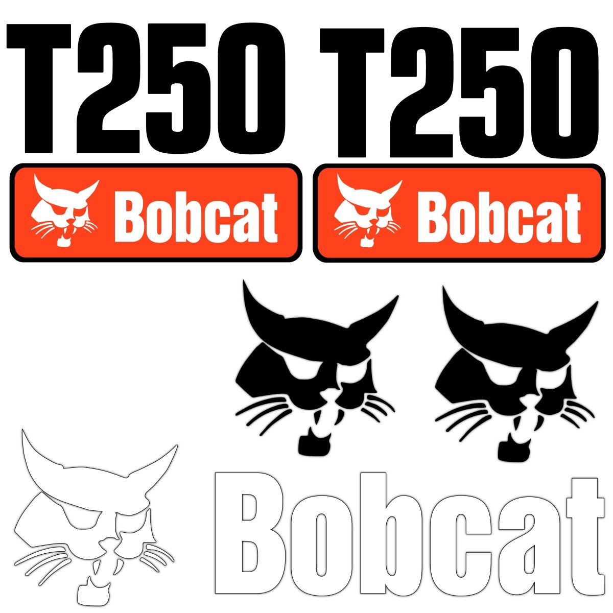 Fits T250 Bobcat Replacement Decal Sticker - Outdoor Durable Laminate