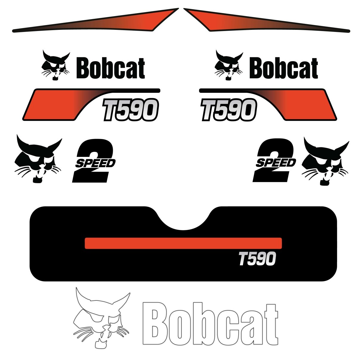 Fits T590 Bobcat Track Loader Replacement Decals - Dun Decals