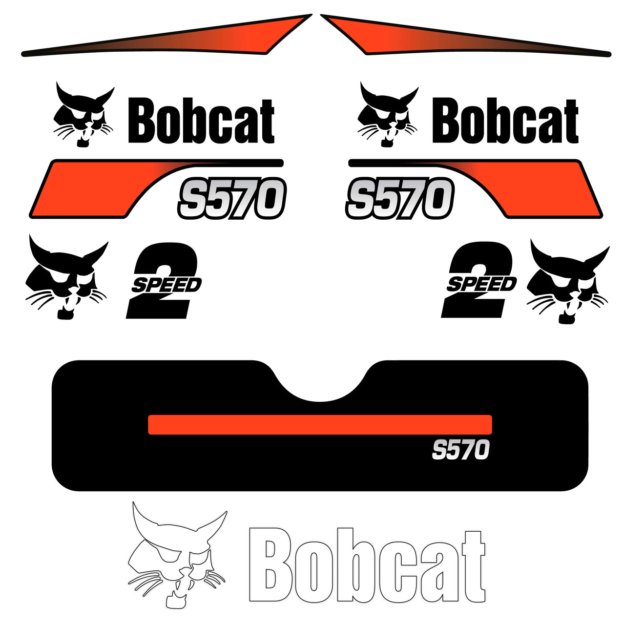 FITS S570 BOBCAT REPLACEMENT DECAL STICKER - OUTDOOR DURABLE LAMINATE