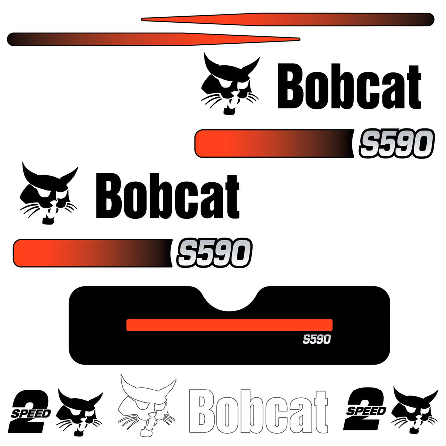 Fits S590 Bobcat Skid Steer Replacement Decals