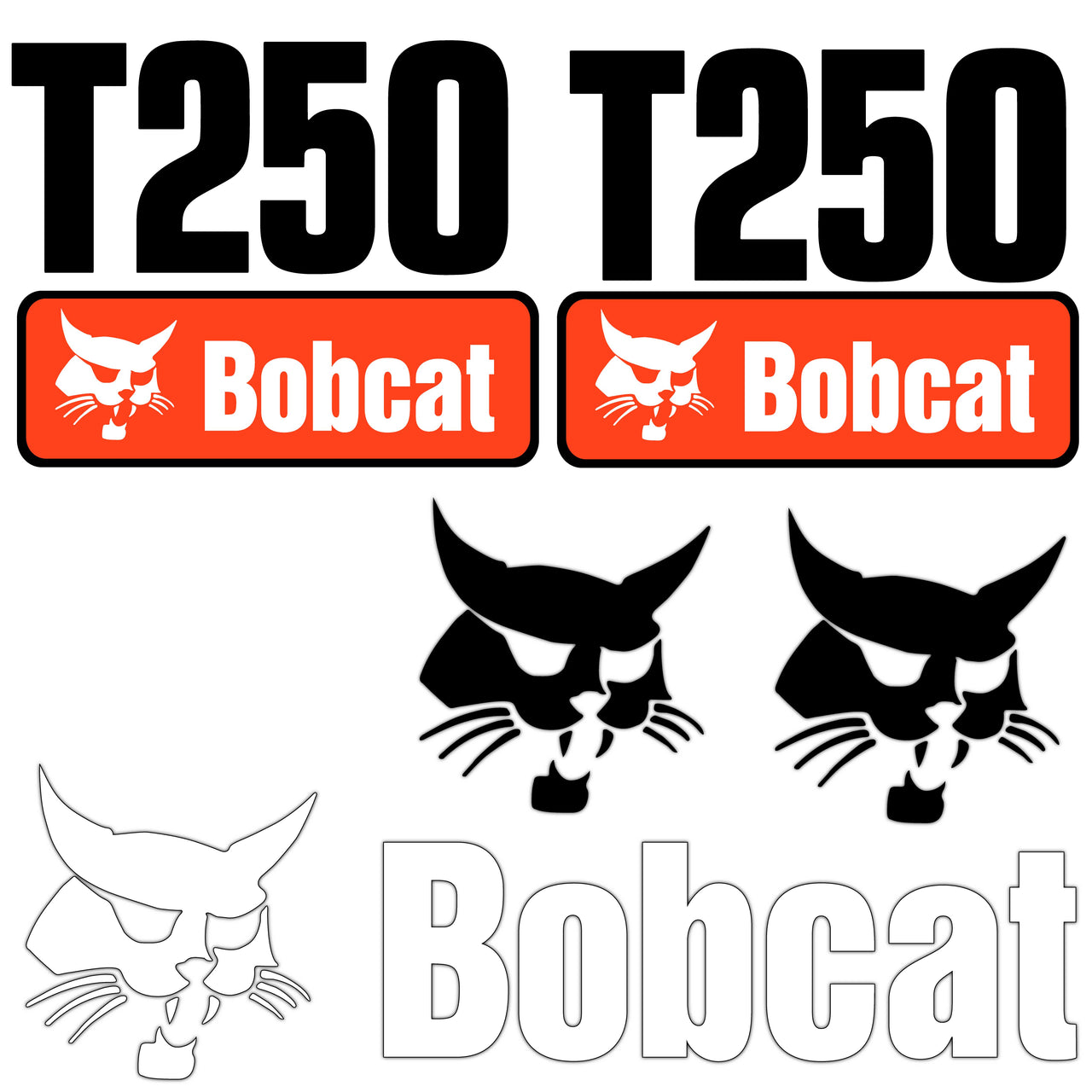 FITS T250 BOBCAT REPLACEMENT DECAL STICKER - OUTDOOR DURABLE LAMINATE