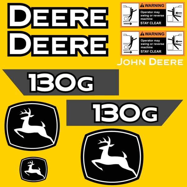 130G-NEWER Fits 130G (Newer) John Deere Excavator Replacement Decals