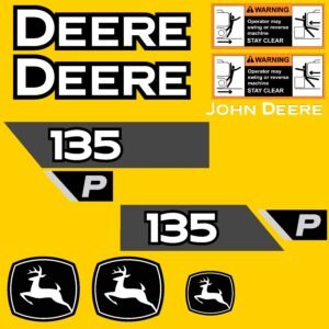 Fits 135 P-Tier John Deere Excavator Replacement Decals