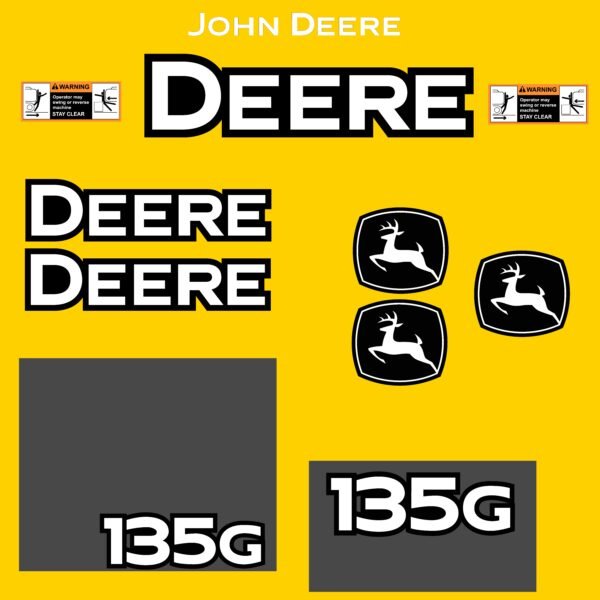 135g Fits 135G John Deere Excavator Replacement Decals