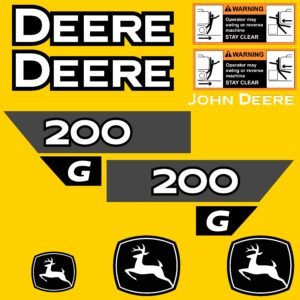 200G-TIER Fits 200 G-Tier John Deere Excavator Replacement Decals