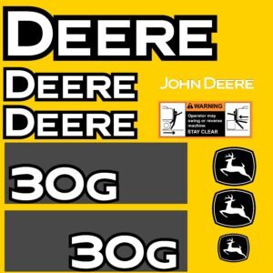 Fits 30G John Deere Excavator Replacement Decals