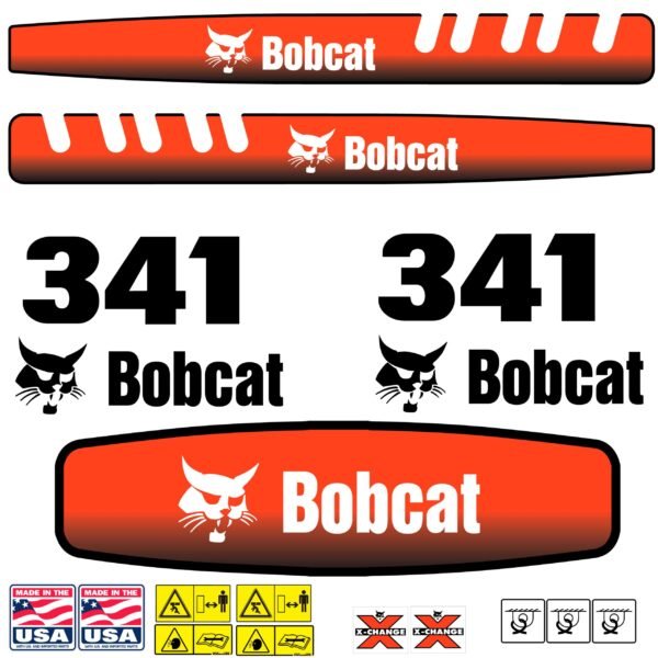 Fits 341 Bobcat Excavator Replacement Decals