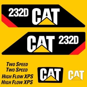 fits-232d-caterpillar-skid-steer-replacement-decals-8449309 Fits 232D Caterpillar Skid Steer Replacement Decals - Dun Decals