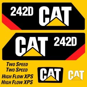 fits-242d-caterpillar-skid-steer-replacement-decals-7739964 Fits 242D Caterpillar Skid Steer Replacement Decals - Dun Decals