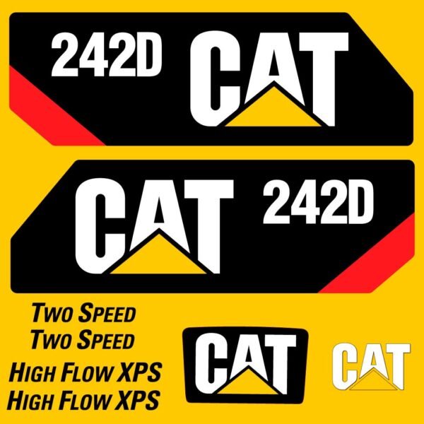 fits-242d-caterpillar-skid-steer-replacement-decals-7739964 Fits 242D Caterpillar Skid Steer Replacement Decals - Dun Decals