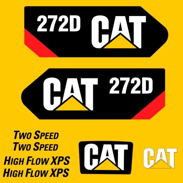 Fits 272D (2013) Caterpillar Skid Steer Replacement Decals - Dun Decals