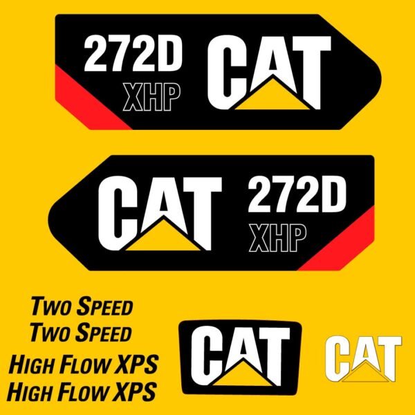 fits-272d-xhp-2013-caterpillar-skid-steer-replacement-decals-9870460 Fits 272D XHP (2013) Caterpillar Skid Steer Replacement Decals - Dun Decals
