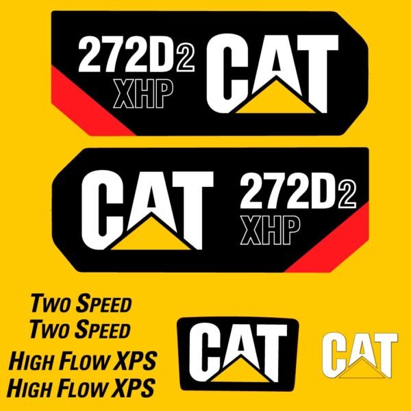 fits-272d2-xhp-caterpillar-skid-steer-replacement-decals-9672264 Fits 272D2 XHP Caterpillar Skid Steer Replacement Decals - Dun Decals