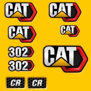 fits-302-cr-2019-caterpillar-excavator-replacement-decals-2604633 Fits 302 CR (2019+) Caterpillar Excavator Replacement Decals - Dun Decals