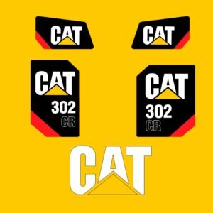 Fits 302 CR Caterpillar Excavator Replacement Decals - Dun Decals