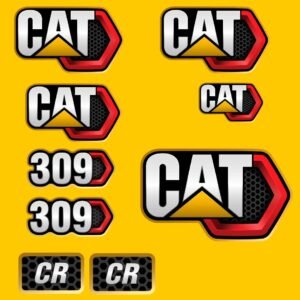 Fits 309 CR (2019+) Caterpillar Excavator Replacement Decals - Dun Decals