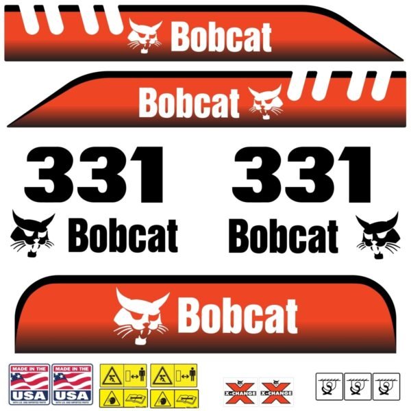 fits-331-bobcat-excavator-replacement-decal-sticker-outdoor-durable-laminate-1852343 Fits 331 Bobcat Excavator Replacement Decals