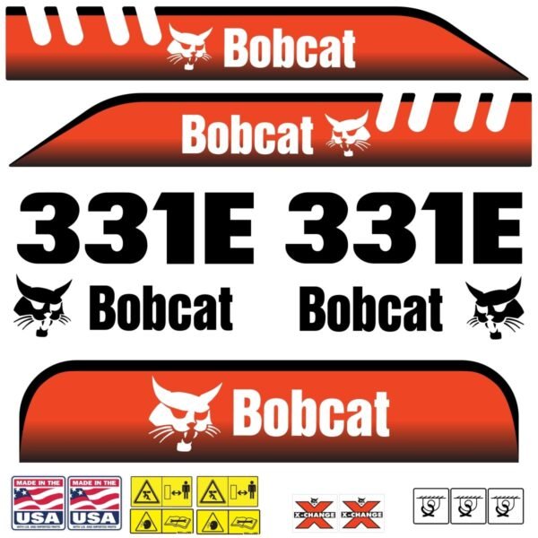 fits-331e-bobcat-excavator-replacement-decal-sticker-outdoor-durable-laminate-6273406 Fits 331E Bobcat Excavator Replacement Decals