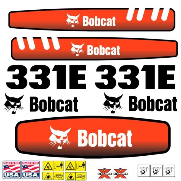 fits-331e-bobcat-excavator-replacement-decals-9401400 Fits 331E Bobcat Excavator Replacement Decals - Dun Decals