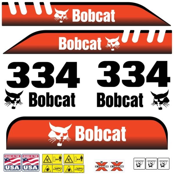 fits-334-bobcat-excavator-replacement-decal-sticker-outdoor-durable-laminate-9930991 Fits 334 Bobcat Excavator Replacement Decals