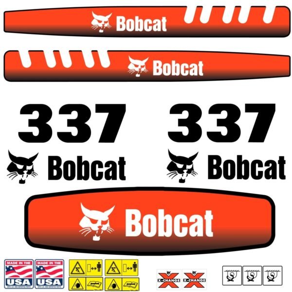 fits-337-bobcat-excavator-replacement-decal-sticker-outdoor-durable-laminate-9848416 Fits 337 Bobcat Excavator Replacement Decals