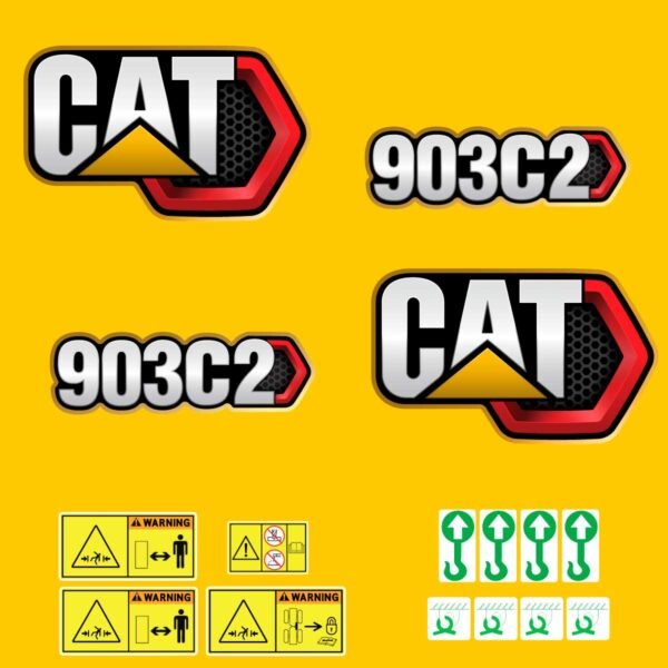 fits-903c2-2019-caterpillar-compact-wheel-loader-replacement-decals-1089836 Fits 903C2 (2019+) Caterpillar Compact Wheel Loader Replacement Decals - Dun Decals