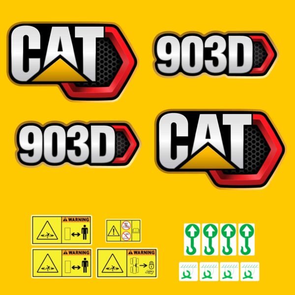 fits-903d-2019-caterpillar-compact-wheel-loader-replacement-decals-4415498 Fits 903D (2019+) Caterpillar Compact Wheel Loader Replacement Decals - Dun Decals