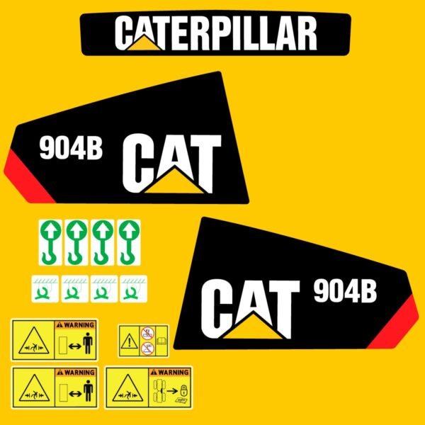 fits-904b-caterpillar-compact-wheel-loader-replacement-decals-1277256 Fits 904B Caterpillar Compact Wheel Loader Replacement Decals - Dun Decals