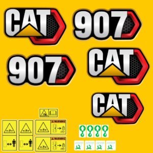 fits-907-2019-caterpillar-compact-wheel-loader-replacement-decals-2839701 Fits 907 (2019+) Caterpillar Compact Wheel Loader Replacement Decals - Dun Decals