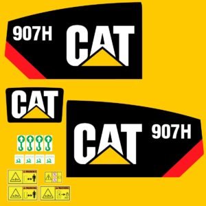 fits-907h-caterpillar-compact-wheel-loader-replacement-decals-6172389 Fits 907H Caterpillar Compact Wheel Loader Replacement Decals - Dun Decals