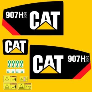 fits-907h2-caterpillar-compact-wheel-loader-replacement-decals-2878124 Fits 907H2 Caterpillar Compact Wheel Loader Replacement Decals - Dun Decals