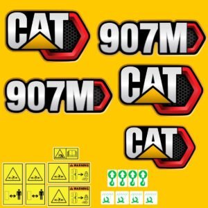 fits-907m-2019-caterpillar-compact-wheel-loader-replacement-decals-8763687 Fits 907M (2019+) Caterpillar Compact Wheel Loader Replacement Decals - Dun Decals