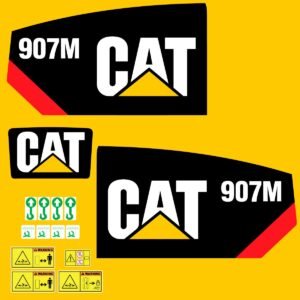 fits-907m-caterpillar-compact-wheel-loader-replacement-decals-2771337 Fits 907M Caterpillar Compact Wheel Loader Replacement Decals - Dun Decals