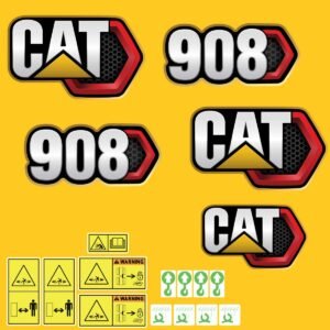 fits-908-2019-caterpillar-compact-wheel-loader-replacement-decals-6145111 Fits 908 (2019+) Caterpillar Compact Wheel Loader Replacement Decals - Dun Decals