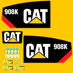 fits-908k-caterpillar-compact-wheel-loader-replacement-decals-6956455 Fits 908K Caterpillar Compact Wheel Loader Replacement Decals - Dun Decals