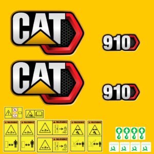 fits-910-2019-caterpillar-compact-wheel-loader-replacement-decals-9019859 Fits 910 (2019+) Caterpillar Compact Wheel Loader Replacement Decals - Dun Decals