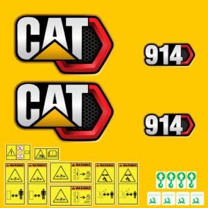 fits-914-2019-caterpillar-compact-wheel-loader-replacement-decals-7364395 Fits 914 (2019+) Caterpillar Compact Wheel Loader Replacement Decals - Dun Decals