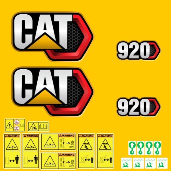 fits-920-2019-caterpillar-compact-wheel-loader-replacement-decals-2810515 Fits 920 (2019+) Caterpillar Compact Wheel Loader Replacement Decals - Dun Decals