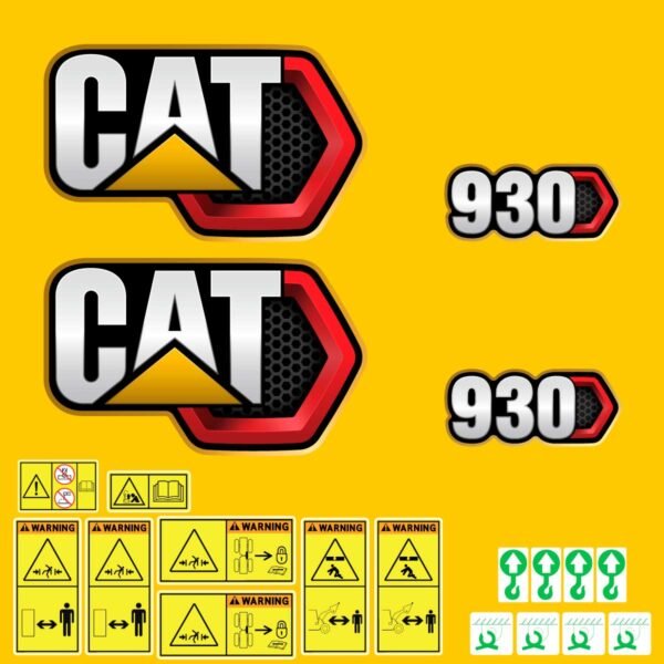 fits-930-2019-caterpillar-wheel-loader-replacement-decals-3489505 Fits 930 (2019+) Caterpillar Wheel Loader Replacement Decals - Dun Decals
