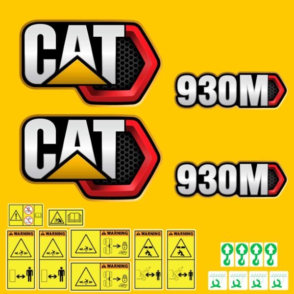 fits-930m-2019-caterpillar-wheel-loader-replacement-decals-6705930 Fits 930M (2019+) Caterpillar Wheel Loader Replacement Decals - Dun Decals