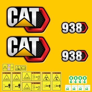 fits-938-2019-caterpillar-wheel-loader-replacement-decals-8130701 Fits 938 (2019+) Caterpillar Wheel Loader Replacement Decals - Dun Decals