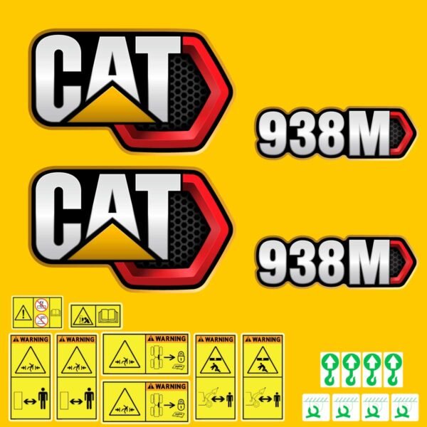 fits-938m-2019-caterpillar-wheel-loader-replacement-decals-8745730 Fits 938M (2019+) Caterpillar Wheel Loader Replacement Decals - Dun Decals
