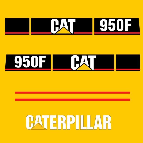 Fits 950F (Series 2) Caterpillar Wheel Loader Replacement Decals - Dun Decals