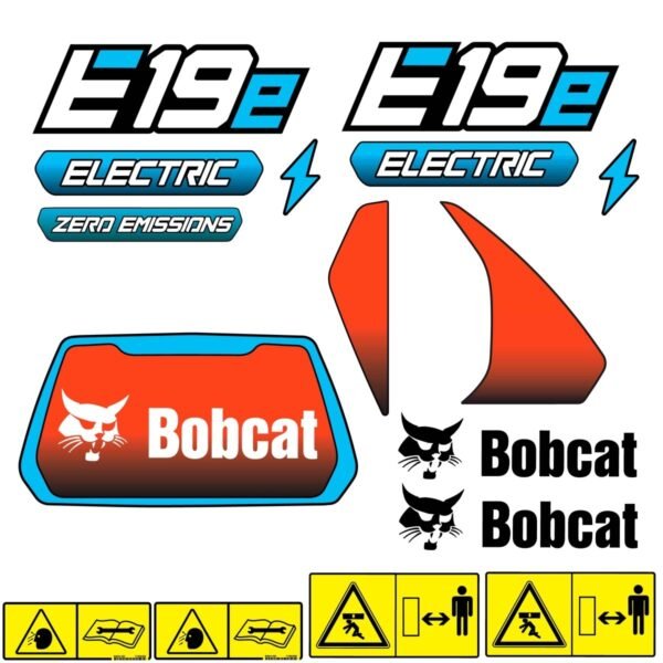 fits-e19e-bobcat-replacement-decal-sticker-outdoor-durable-laminate-5745642 Fits E19E Bobcat Excavator Replacement Decals