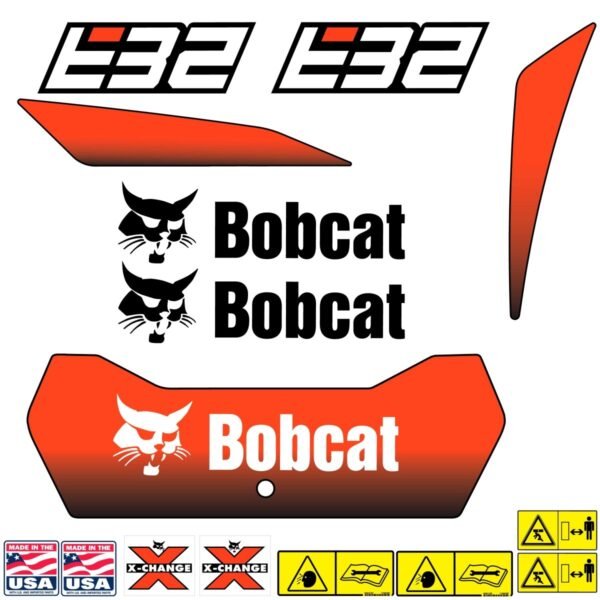 Fits E32 Bobcat Excavator Replacement Decals - Dun Decals