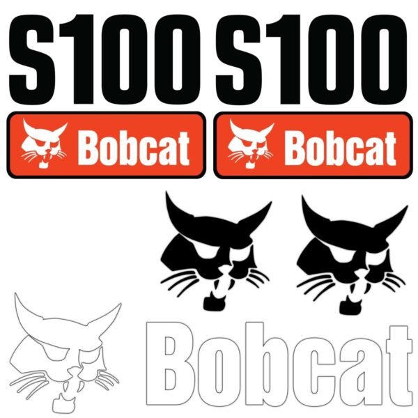 Fits S100 Bobcat Skid Steer Replacement Decals - Dun Decals