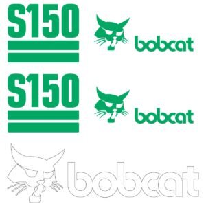 Fits S150 (Custom Green) Bobcat Skid Steer Replacement Decals - Dun Decals